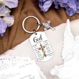 Christian Gifts for Women Faith Based Gifts Keychains Inspirational Religious Gift for Women Mom Grandma Sister Friend Coworker Birthday Christmas Spiritual Catholic Gift for Her Cross Keyring
