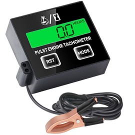 Small Engine Tachometer, Digital Tachometer Tach Gauge Reset Function Equipped with Clip, Inductive Hour Meter for 2 Stroke 4 Stroke Small Engine for Cropper Generator Lawn Mower RV