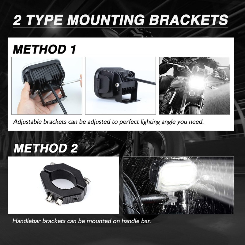 MIRUNNY 4 Inch Motorcycle Headlight,45W Cool White, Hi Lo Beam