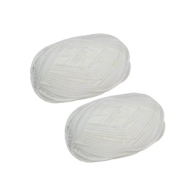 Crochet Thread 2 PCS- Cotton Yarn for DIY Knitting Projects (White)