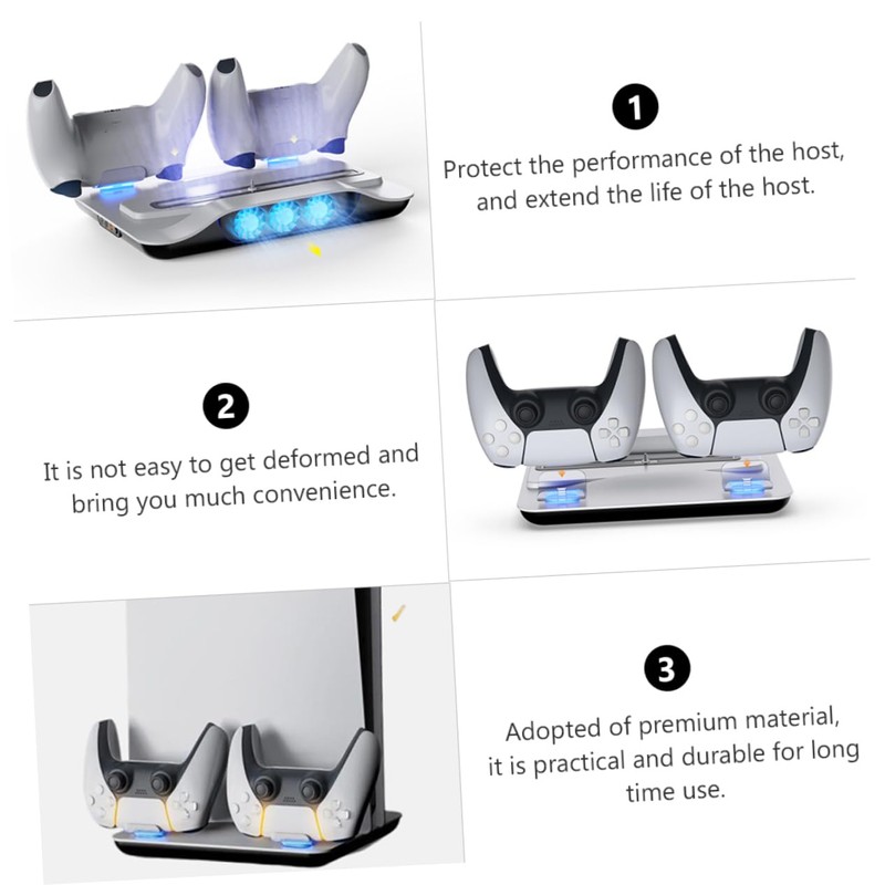 Angoily Dual Charging Base with LED Indicator for Console Fast