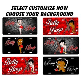 Betty Novelty Car Tag Metal Sign with Custom Background Options