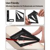 ViewReal Multi-Angle Measuring Ruler,3D Woodworking Square, 22.5-90 Degree Aluminum Alloy