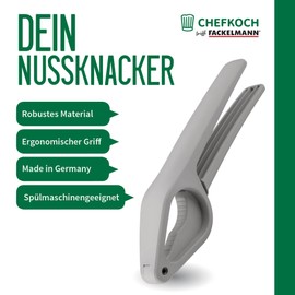 FACKELMANN Chefkoch trifft Nutcracker 20 cm - Ergonomic Handle, Dishwasher Safe, Made in Germany, Light Grey
