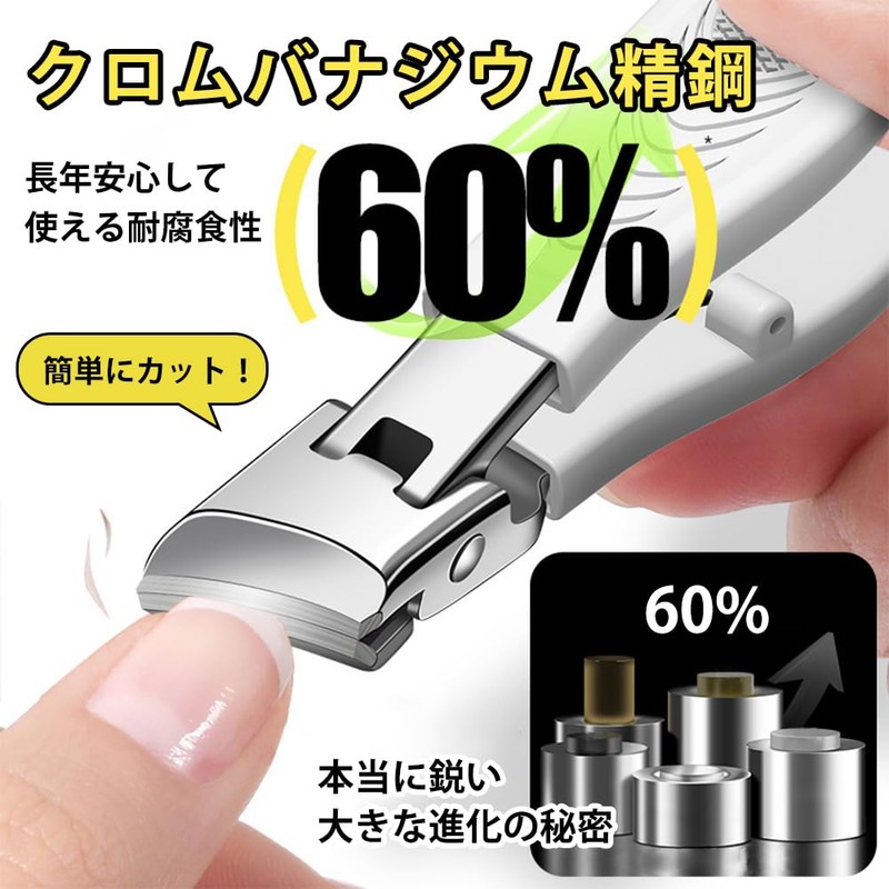 UrbanPulse Beveled Nail Clipper Large Opening Stainless Steel Shatterproof Professional