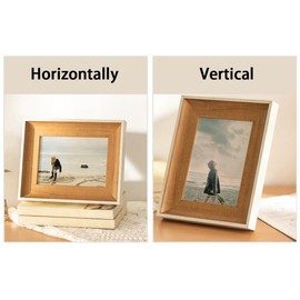 marysgift Photo Frame Rustic Style Vintage Single Picture Frame Table Top Type Wooden Frames for Desktop Display (Walnut,8")