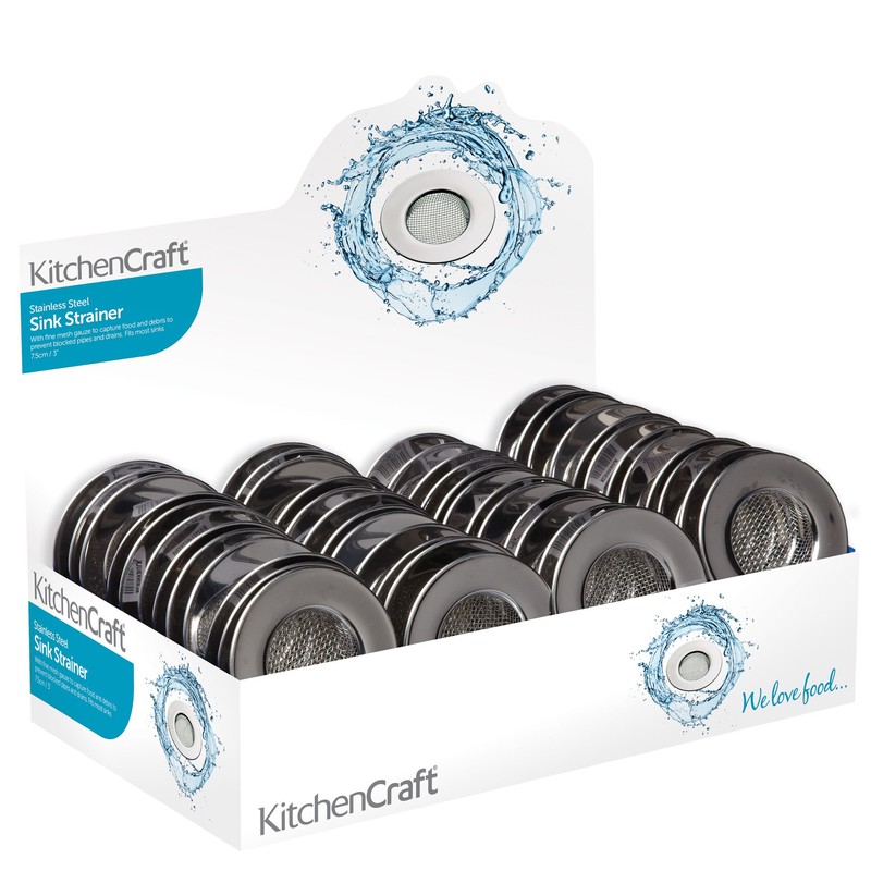 KitchenCraft Stainless Steel Sink Strainer, 7.5cm