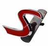 Metal Red S Lettering Front Grille Grill Chrome w/Mount Emblem