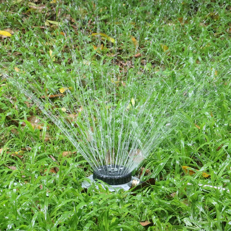 STYDDI Metal 9-Pattern Turret Lawn Sprinkler, 9 Pattern Garden Sprinkler