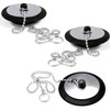 Pack of 3 Drain Plugs, Sink Plug with Plug Chain,