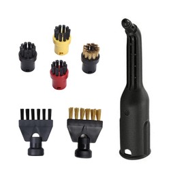 INF Brush attachments and steam nozzle for Kärcher SC/SG, 7 spare parts, 4 × round brush, 2 × flat brush, 1 × nozzle for steam cleaning