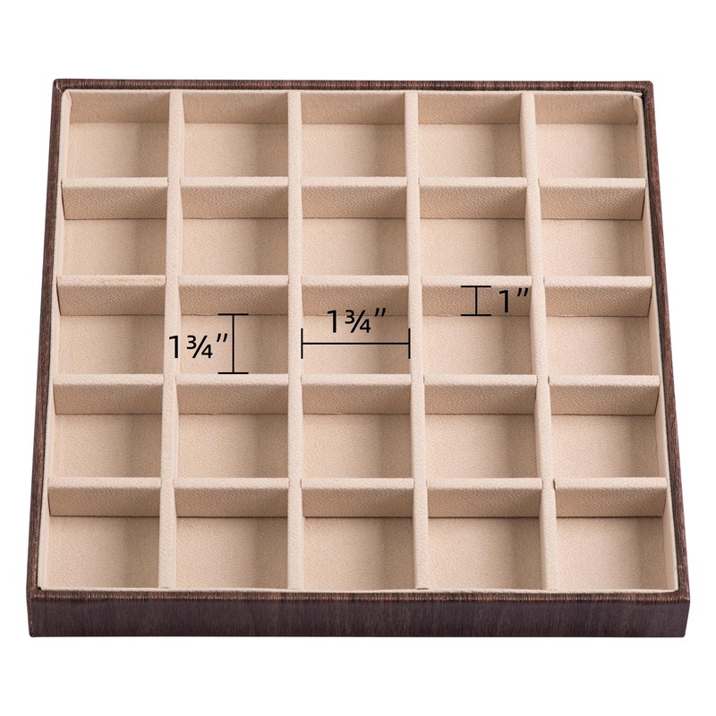 Frebeauty Earring Organizer Classic Jewelry Box 50 Slots Double Layer