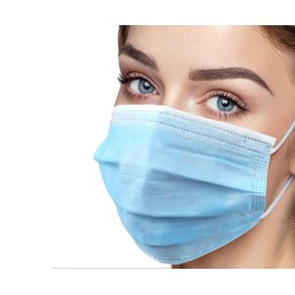 Aspect 100 Disposable Face Masks, 3 Ply Earloop Face Mask, Breathable Triple Layer Mouth Cover with Elastic Ear loops, Suitable for Home, School, Office and Outdoors - Blue 100 pcs