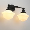 Pathson 2-Lights Milk White Glass Wall Sconce Lights, Modern Classic