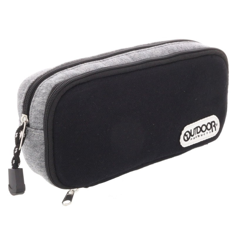Sunstar Stationery Outdoor Pencil Case, 2 Rooms, Black S1414690