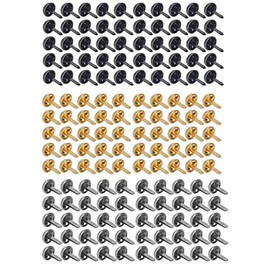 Hztyyier Remaches de Cuero, Set de 150 Piezas, Cabeza Redonda, Hierro, 3 Colores, para Manualidades y Proyectos DIY