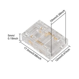 XIITIA 20pcs 4 Pin 10mm Connectors, RGB to Wire Connector, Waterproof LED Adapter Connectors Transparent Solderless LED Light Strip Connectors for DIY Lighting Projects