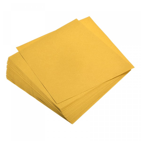 sourcing map Origami Paper Double-Sided Gold Tone 5.9 x 5.9