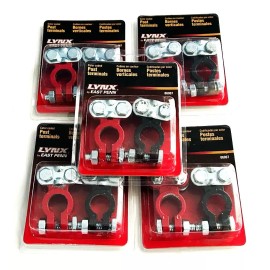 Lynx/East Penn 10 LYNX DEKA RED & BLACK EPOXY COLOR CODED HEAVY DUTY TOP POST BATTERY TERMINALS