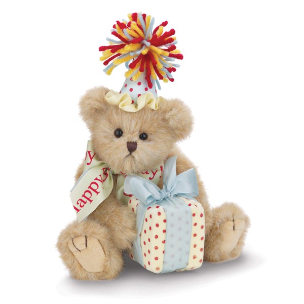 Bearington Happy Birthday Plush Suffed Animal Teddy Bear, 10"