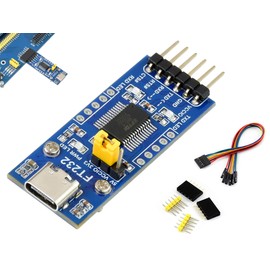 FT232 USB UART Board (Type C), USB to TTL Serial Converter Adapter Module Onboard Original FT232RL, Compatible with Mac Linux Android Wince Windows 7/8/8.1/10/11, 5V/3.3V UART (TTL)