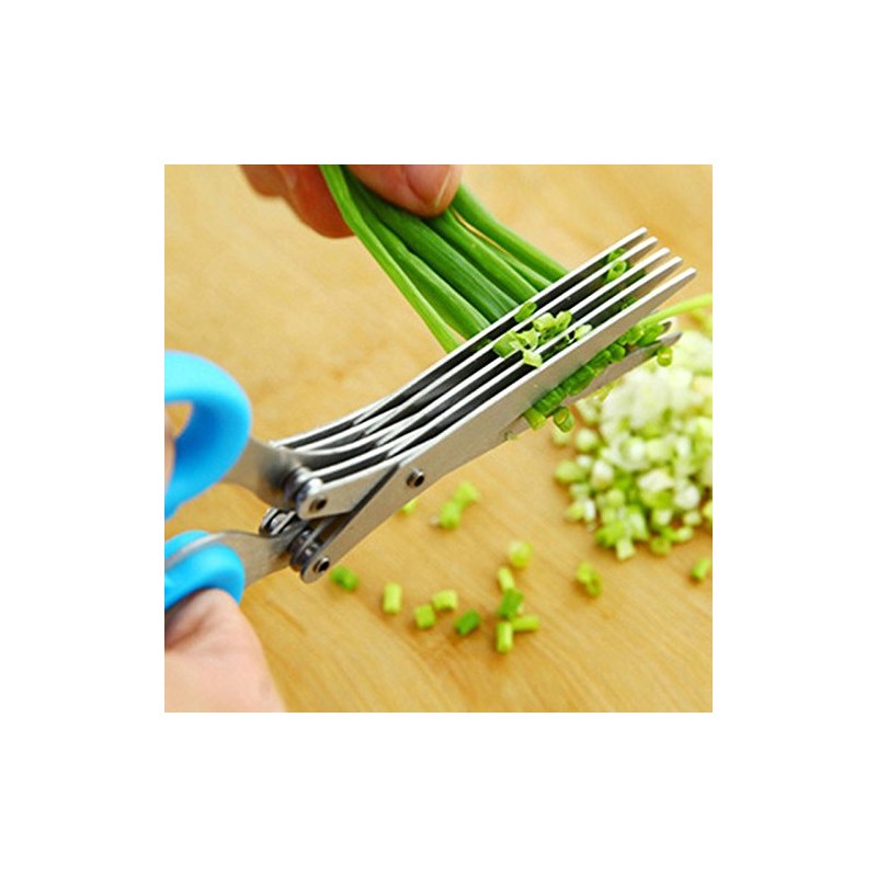 GOSONO Stainless Steel Kitchen Knives 5 Layer Scissors Shredded Cut
