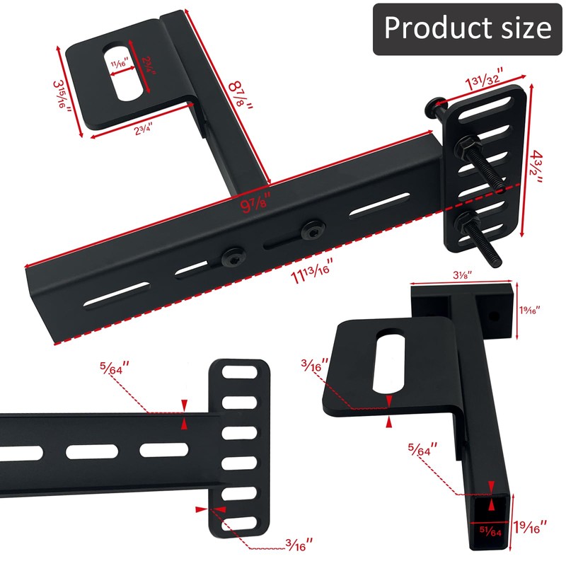 2 Pack Headboard Bracket Kit for Metal Bed Frame, Adjustable