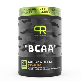 Personal Record Larry Wheels' PR BCAA | Aminoácidos de Cadena Ramificada | 7g DE BCAA | Citrulina | Sabor Té de Melocotón | 337g | 25 Servings
