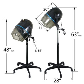 Segawe 2PCS 1300W Hooded Floor Salon Hair Bonnet Dryer Stand Up W/Wheels Adjustable
