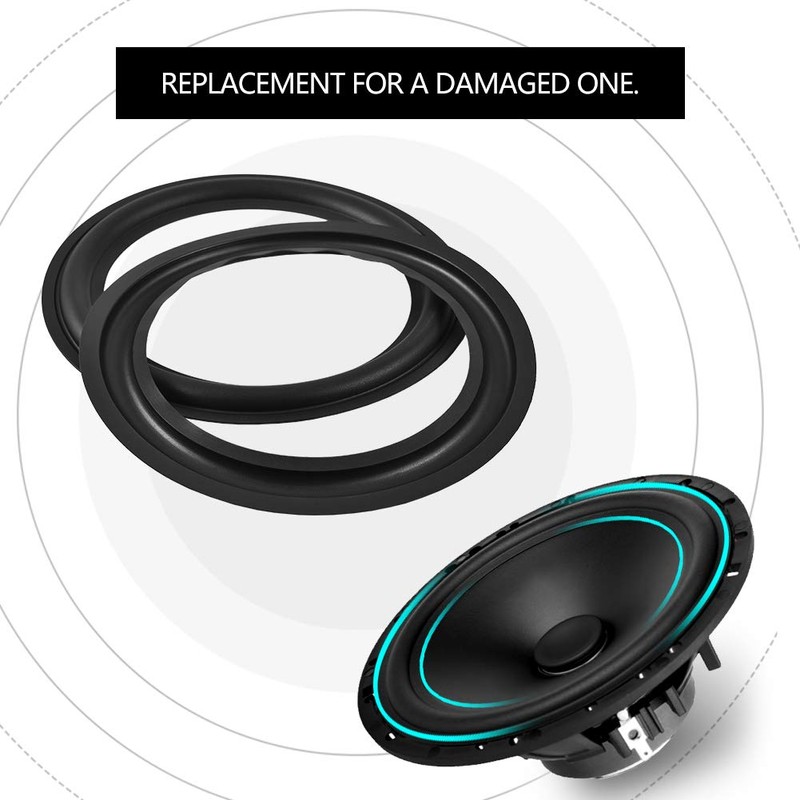 Zerone 2pcs 8inch Perforated Rubber Speaker Foam Edge Surround Rings