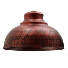 LEDSone Industrial Ceiling Pendant Light Shades, Retro Vintage Style Curvy Dome Shaped Pendant Lamp Shade for Pendant Ceiling Lights (Rustic Red)