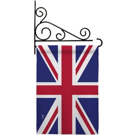 Americana Home & Garden United Kingdom Garden Flag Set Wall Holder Regional Nation International World Country Particular Area House Decoration Banner Small Yard Gift Double-Sided, Made in USA