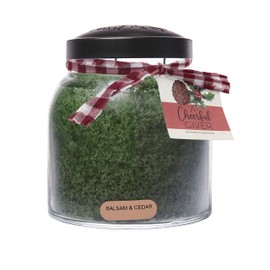 A Cheerful Giver - Balsam & Cedar - 34oz Papa Scented Candle Jar with Lid - Keepers of The Light - 155 Hours of Burn Time, Gift for Women, Green