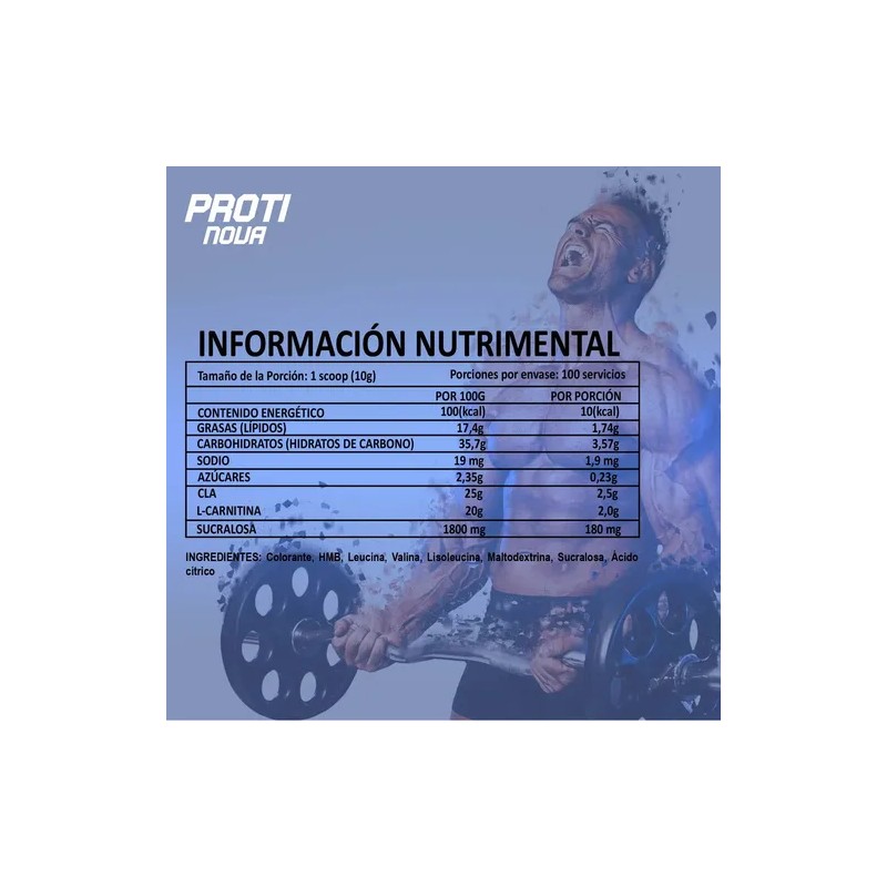 Cla + Carnitina 1kg Proti Nova Suplemento 100serv En Polvo
