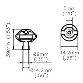 204-0408.03-00000 DIRAK Compatible Double Bit 5mm Pin Key Poly (1004-33)