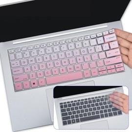 2PCS Keyboard Cover for 2024 2023 HP EliteBook 830 835 840 845 1040 G9 G10, 13.3 14 inch HP EliteBook Keyboard Protector Skin(Not fit 840 845 1040 G8 G7 G6 G5 G4 G3),Gradual Pink+Clear