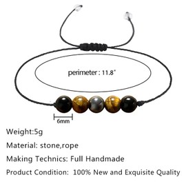 PINCHUAN Healing Crystal Bracelet for Women/Men Crystal Bracelets Spiritual Natural Healing Crystal Stones Bracelet Empath Protection Crystal Bracelet Healing Crystal Jewelry-Protection