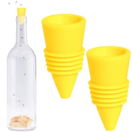 Fly-On-In, Fruit Fly Bottle Top Trap – Reusable Non-Toxic Indoor/Outdoor Catcher (Yellow, 2 pcs)
