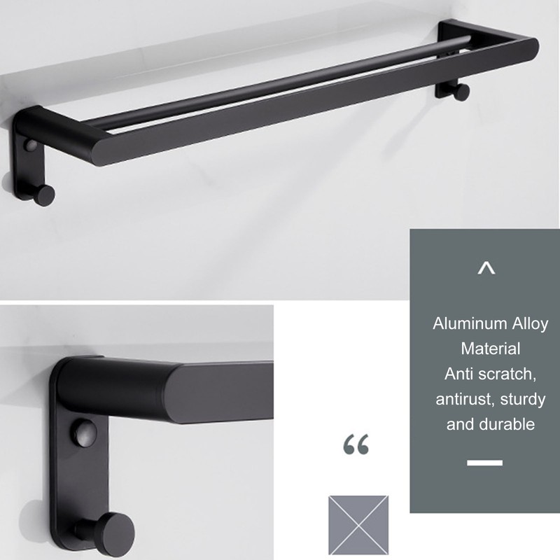 Single Towel Rack Aluminum Alloy 50cm / 20in Wall Mounted