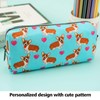 LParkin Corgi Dogs Students Super Large Capacity Canvas Pencil Case