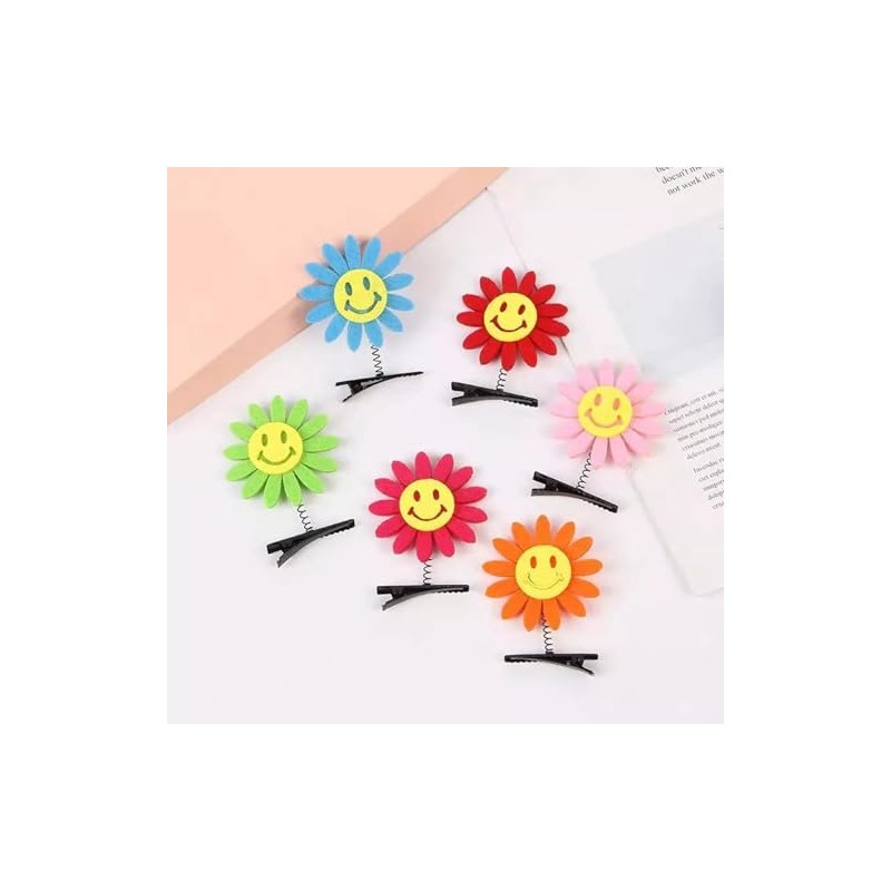 Set de 12 Pinzas para Cabello Flor con Resorte y
