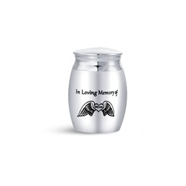 MiiFort Small Keepsakes Urns for Ashes for Women Men Human Family Cremation Urns 1.6 inch Stainless Steel in Loving Memory of Mom