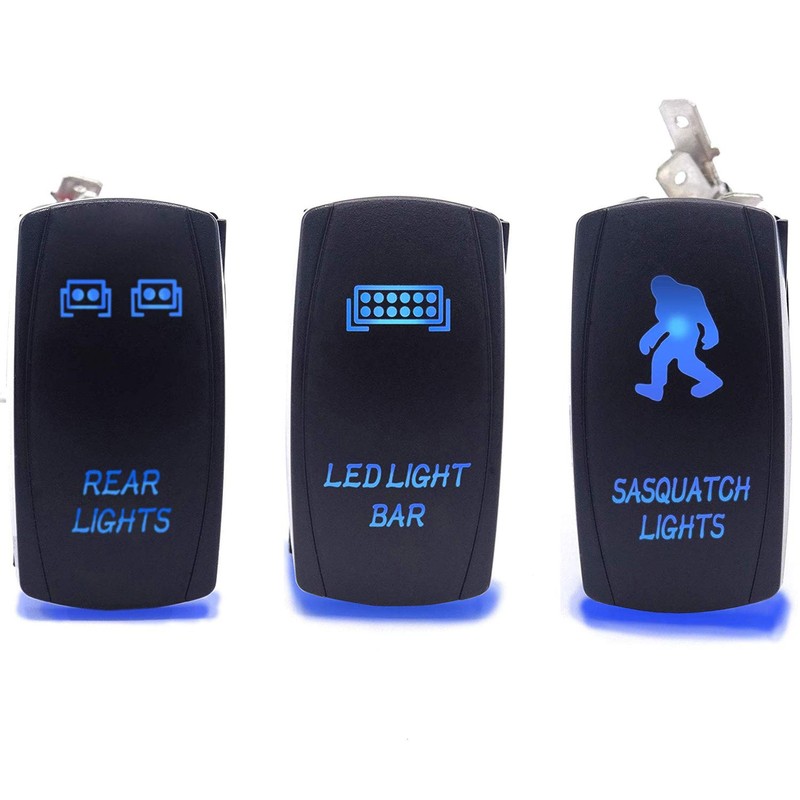 Dasen Rocker Switch 3PCS Laser Sasquatch & Rear & LED