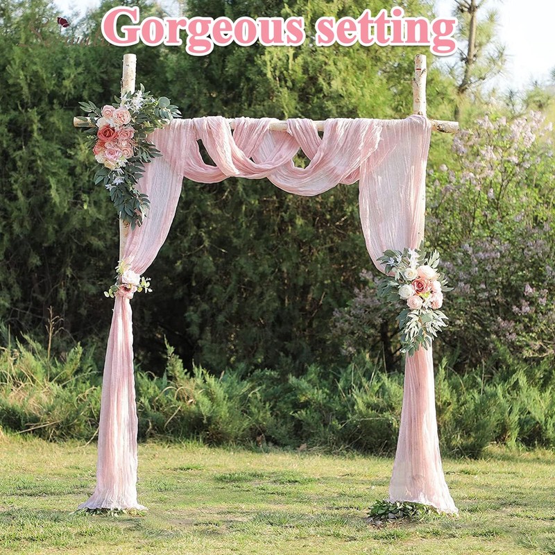 Cheesecloth Table Runner, Pink Table Runner for Weddings & Events,