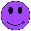 Purple Smiley Face - 3 Pack Circle Stickers 3 Inch