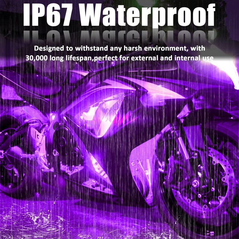 XT AUTO Purple 12v 15 Led 30cm Car Flexible Waterproof