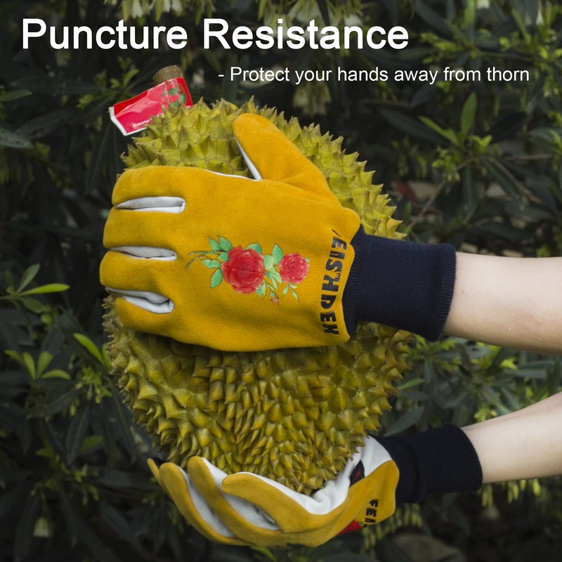 Cactus Gloves Soft Deerskin Women Gardening Glove Thorn Proof for