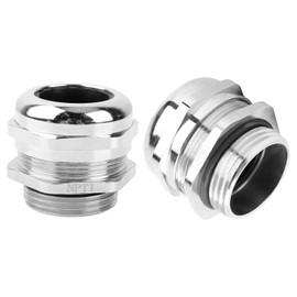 2 Pcs NPT 1" Nickel-Plated Copper Waterproof Cable Gland, IP68 Waterproof Cable Gland Adjustable 18-25mm Cable Connectors