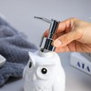 Colias Wing Cute White Owl Shaped Soap Dispenser with Plastic