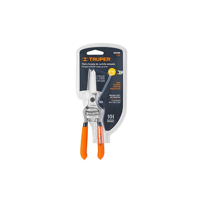 Truper T-20, Tijera para poda 6", cuchilla delgada, Paquete con